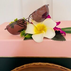 #8 MAUI JIM ~ Vintage Brown Kapula Aviator Sunglasses w/Flexible Wire Arms